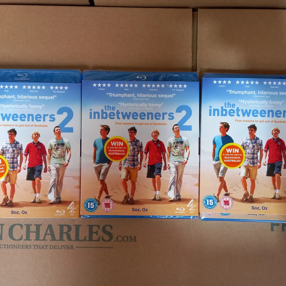 LOT OF APPROXIMATELY 20 SEALED 'THE INBETWEENERS 2 MOVIE" BLU RAY DISKS 