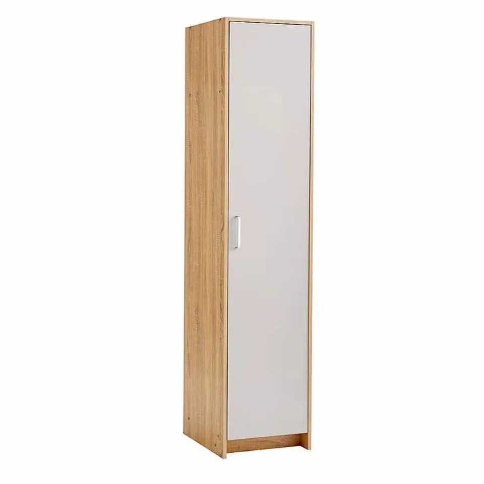 BOXED STRATFORD 1 DOOR WARDROBE WHITE FINISH 