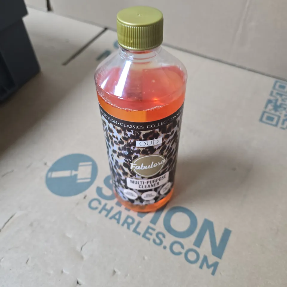 APPROXIMATELY 14 ASSORTED HOUSEHOLD LIQUIDS INCLUDING COMFORT FRESH , JOINT & JOIST ADHESIVE AND FABULOSA MULTI PURPOSE CLEANER