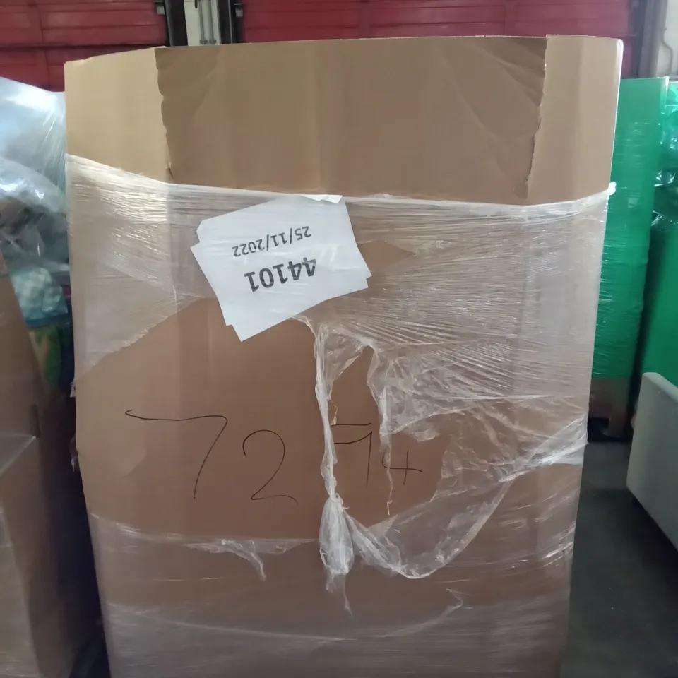 PALLET OF ASSORTED ITEMS INCLUDING PREMIUM STAND MIXER, INSTANT POT MULTI-COOKER + AIR FRYER, BRACKET ROLLER BLIND, EASYLIFE FENCE PANELS, LEVEL 8 SUITCASE, RETRACTABLE SAFETY GATE