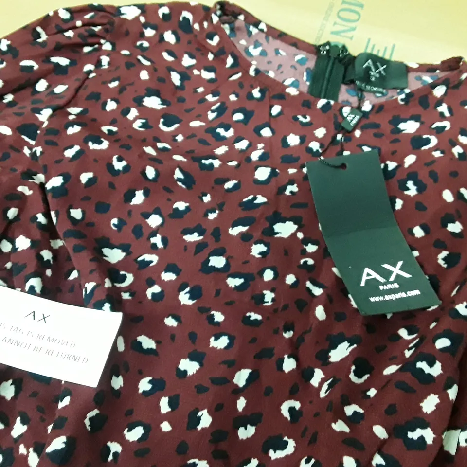 AX PARIS PLUM LONG SLEEVE DRESS - UK 12
