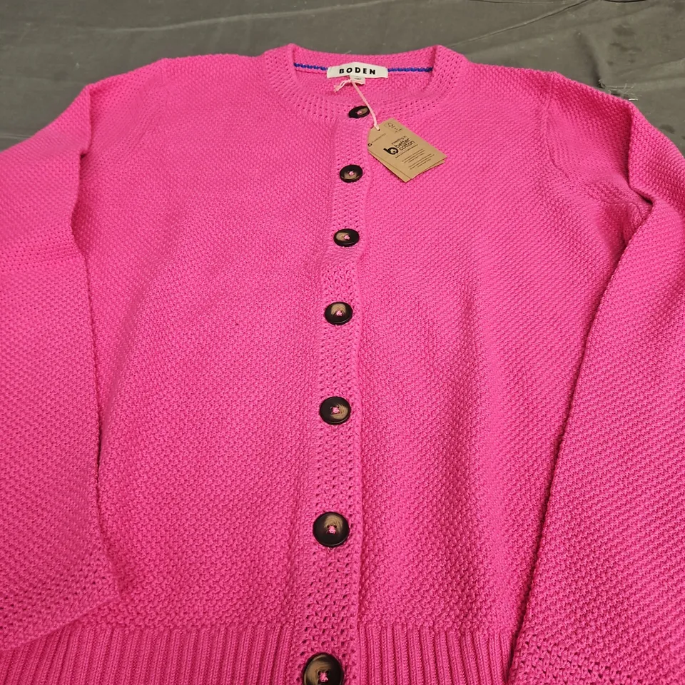 BODEN PINK KNITTED CARDIGAN - MEDIUM