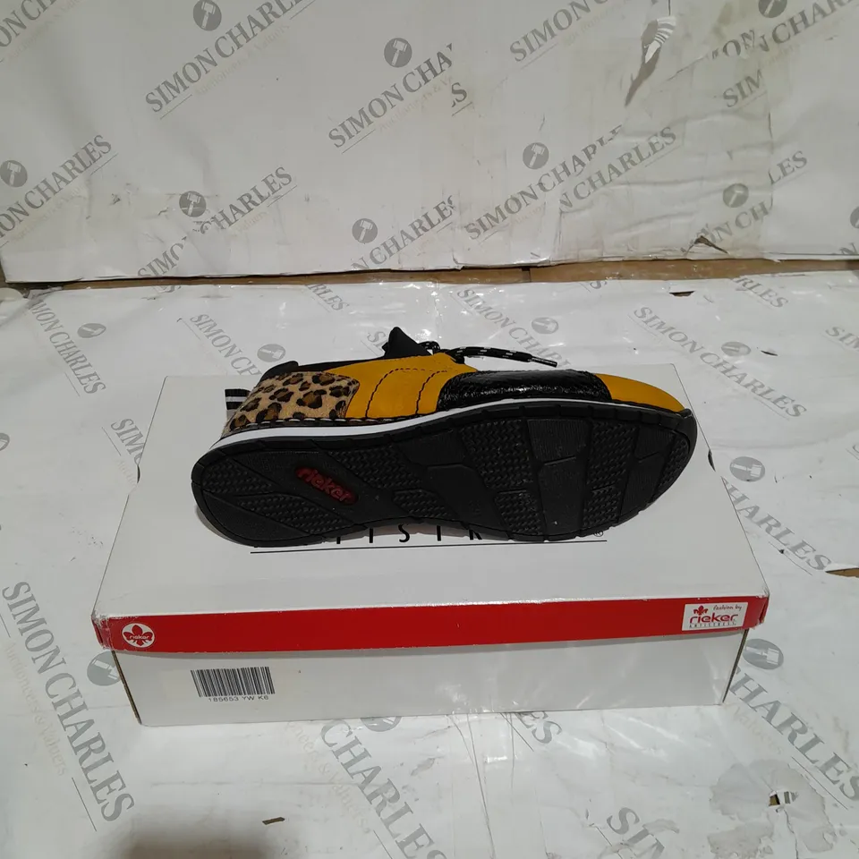 BOXED RIEKER TRAINERS YELLOW, BLACK AND WHITE SIZE 7