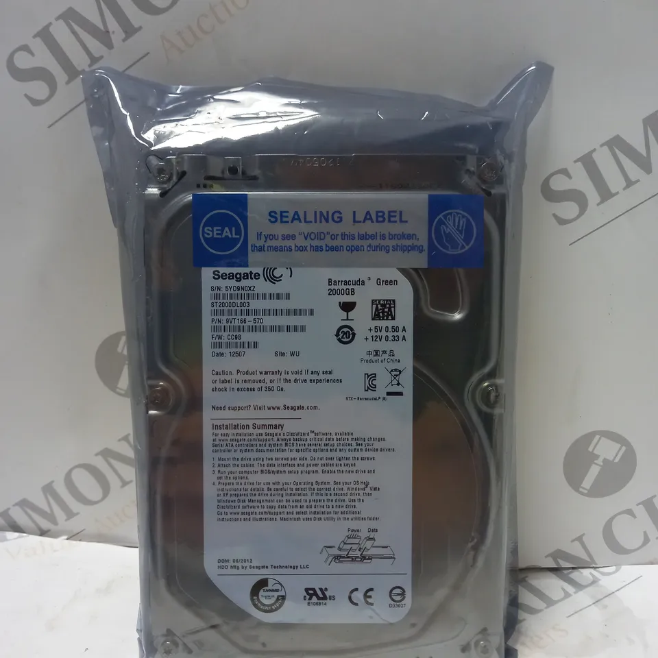 SEAGATE BARRACUDA GREEN 2000GB