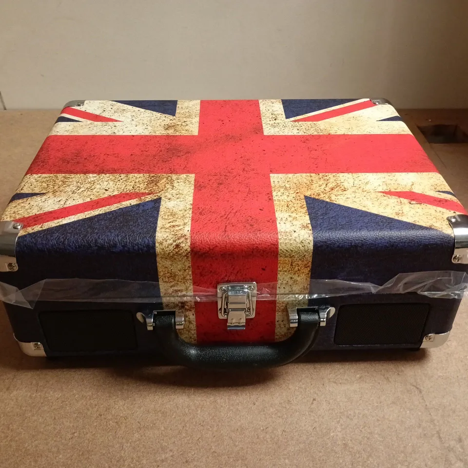 VICTROLA PORTABLE TURNTABLE IN UNION JACK CASE