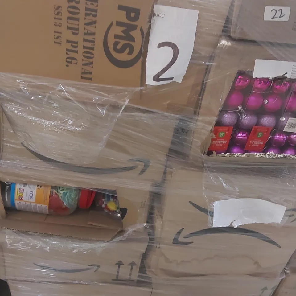 PALLET TO CONTAINING A VERY LARGE QUANTITY OF ASSORTED ITEMS INCLUDING: CRAFT JARS, BAUBLES, BEER PONG SETS, DOG TREAT FEEDERS ECT
