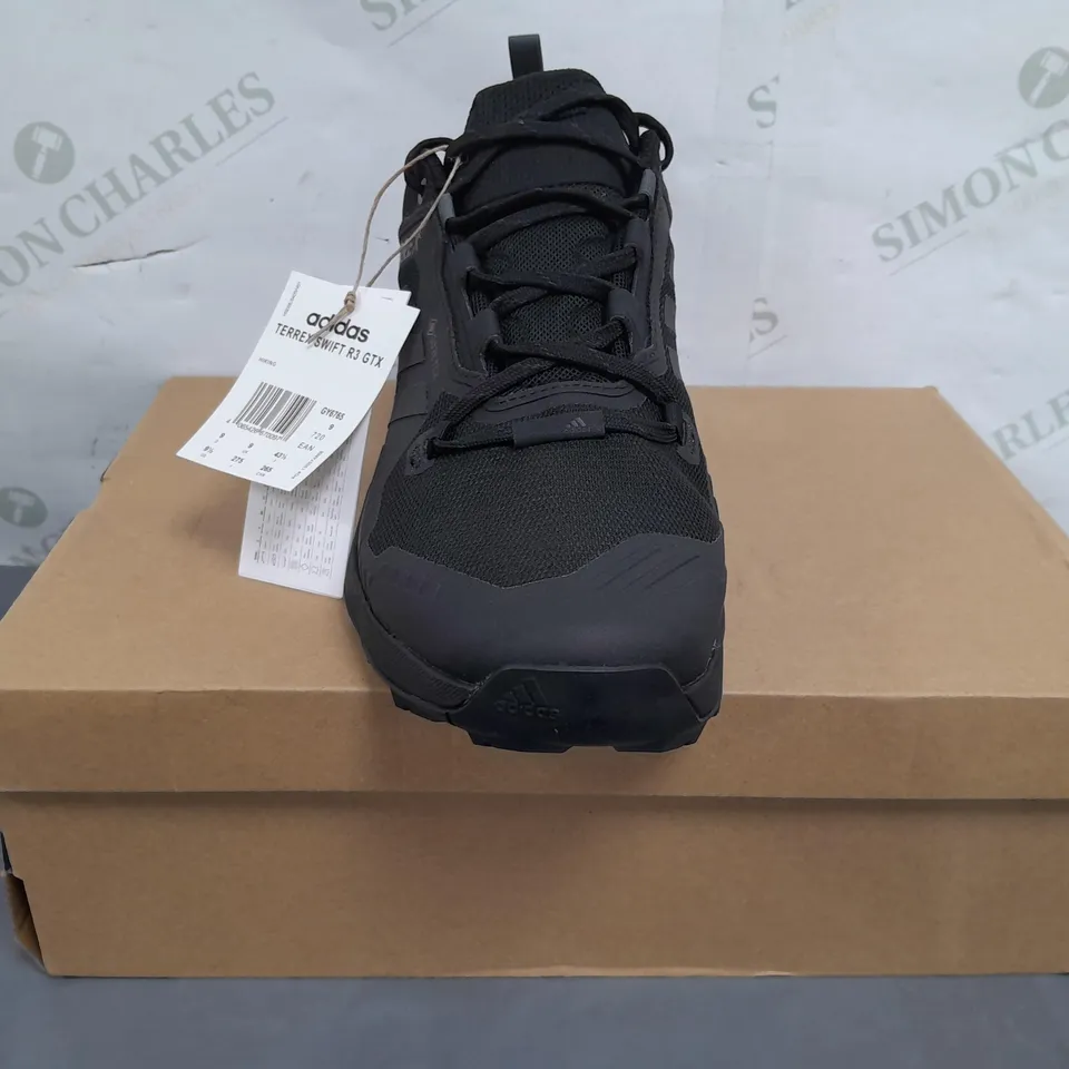 BOXED PAIR OF ADIDAS TERREX SWIFT R3 GTX SHOES IN BLACK UK SIZE 9