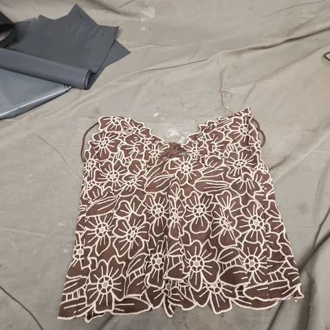 ABERCROMBIE & FITCH WOMEN'S BURGUNDY FLORAL LACE DRESS/TOP, SMALL