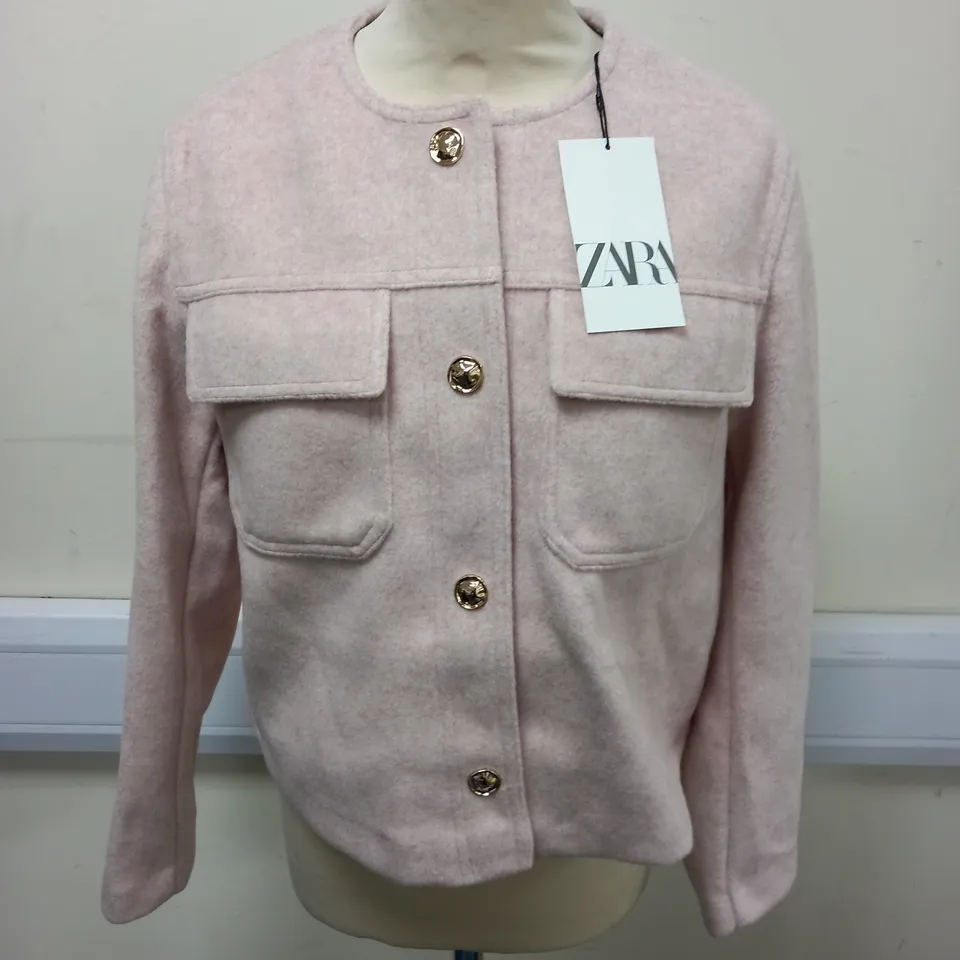 ZARA PINK BUTTON THROUGH CARDIGAN - EUR M