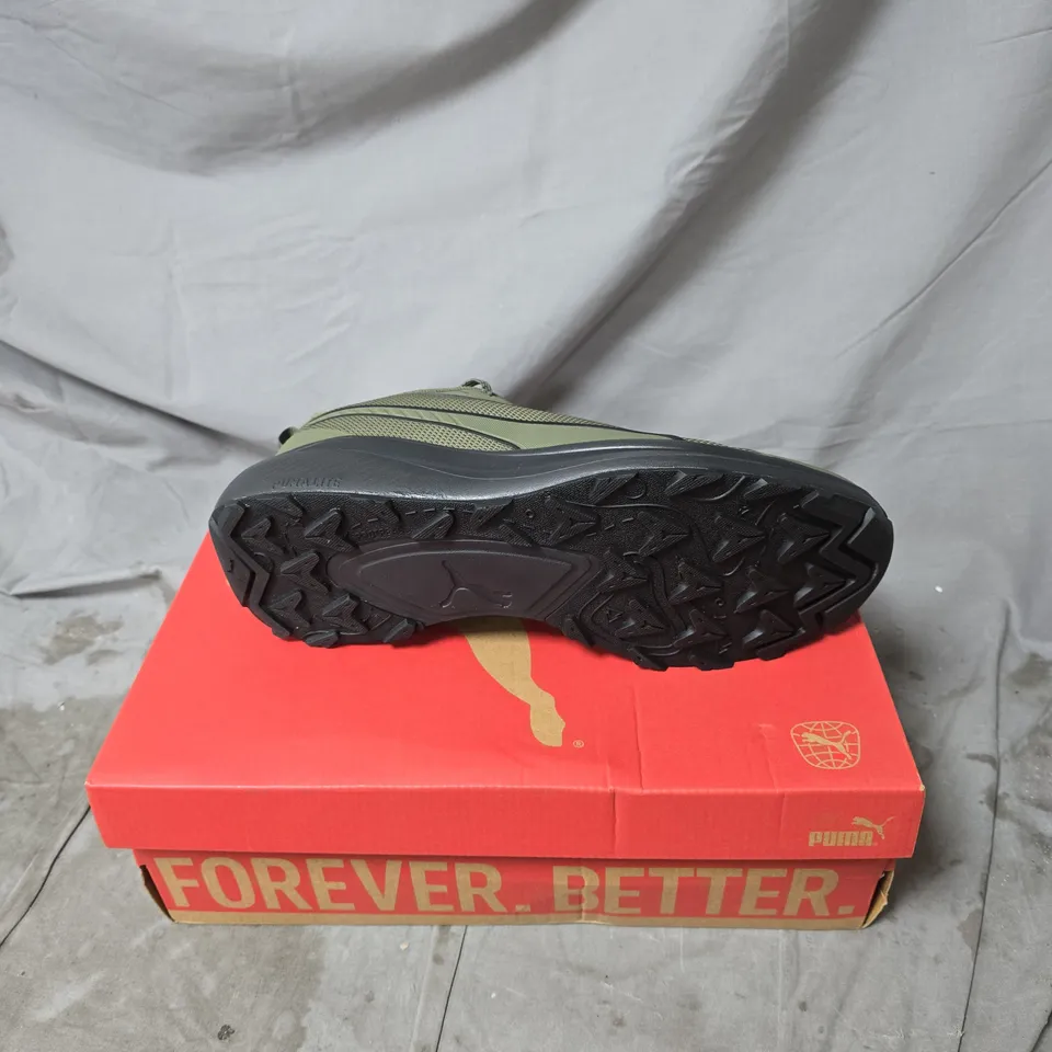 PUMA RUNNING SHOES – OLIVE GREEN, BOXED UK 13