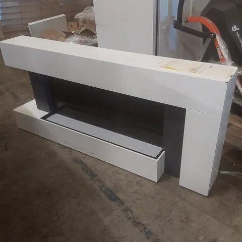 AMBERGLO KENAI FIREPLACE SUITE IN WHITE AND GREY
