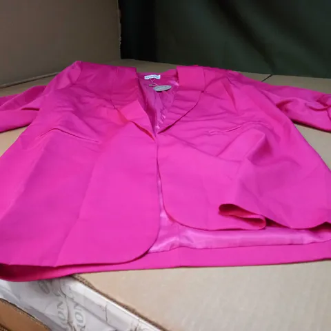 APRICOT HOT PINK RUCHED SLEEVED BLAZER/JACKET - SIZE 15