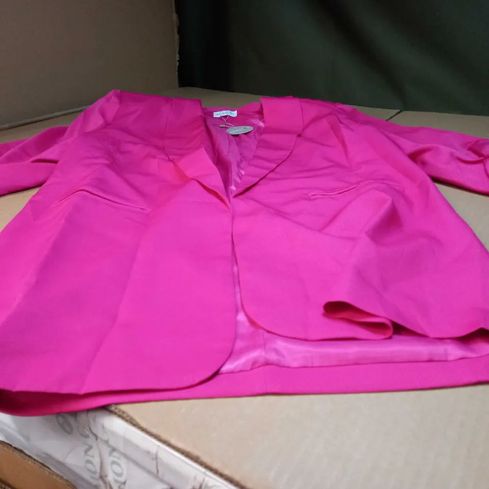 APRICOT HOT PINK RUCHED SLEEVED BLAZER/JACKET - SIZE 15
