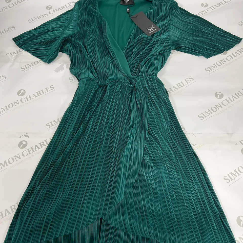 AX PARIS CORDED MINI DRESS IN EMERALD GREEN SIZE 14