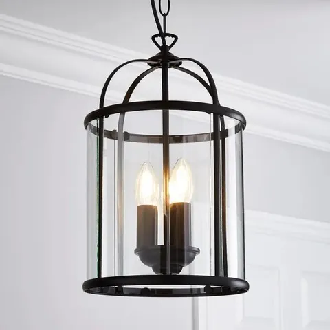 BOXED HURRICANE 3 LIGHT PENDANT LIGHT - BLACK