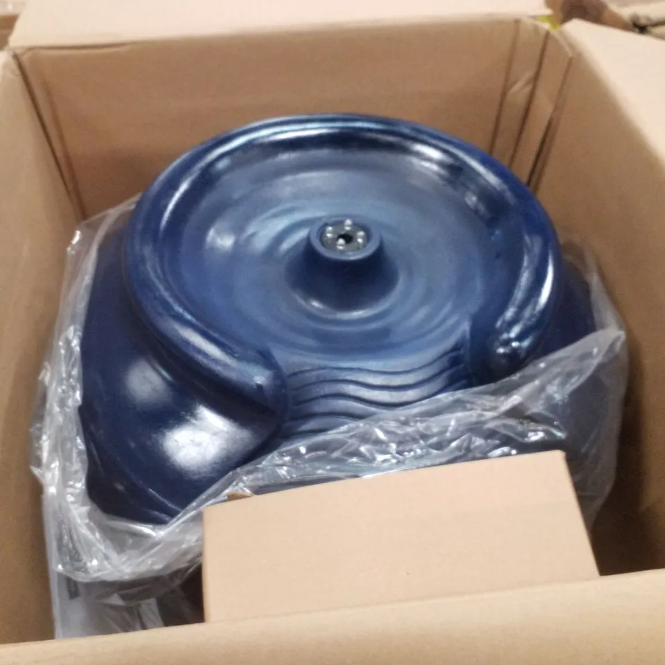 BOXED TEAMSON HOME OUTDOOR GLAZED POT FLOOR FOUNTAIN - ROYAL BLUE 
