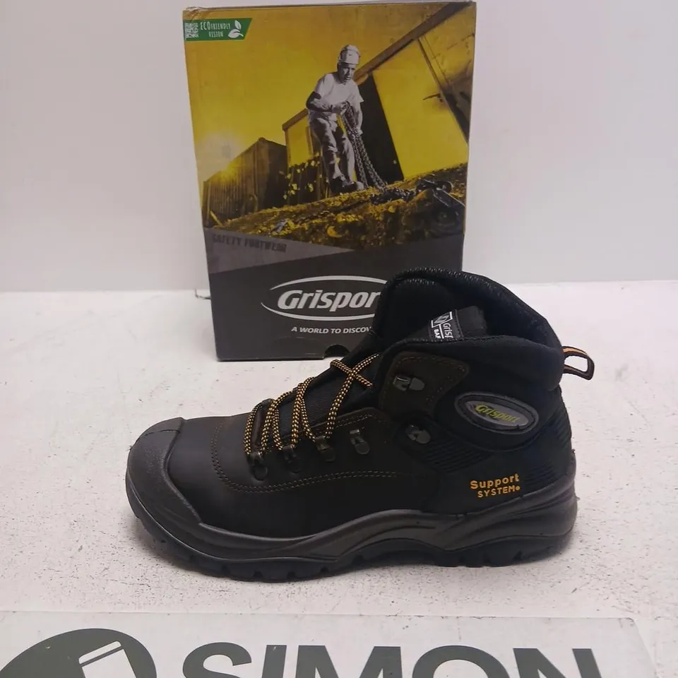 GRISPORT CONTRACTOR SAFETY BOOTS – BROWN, UK 10 (MEN'S) – BOXED