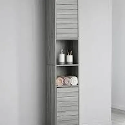 LLOYD PASCAL WOOD EFFECT & GREY TALLBOY - COLLECTION ONLY 