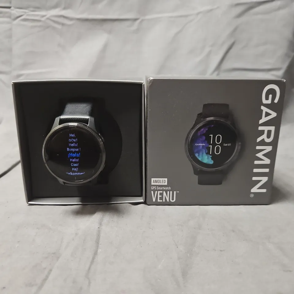 GARMIN VENU GPS AMOLED SMARTWATCH – BLACK (BOXED)