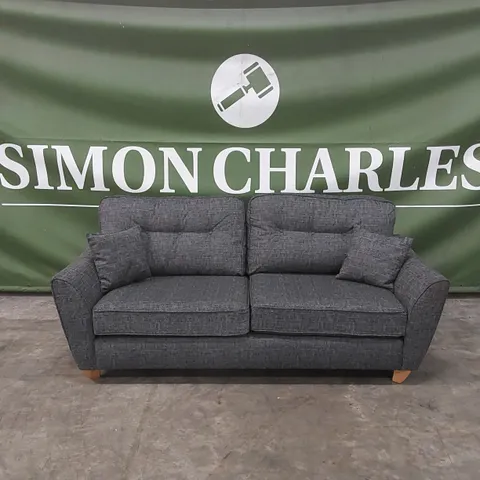 HALSTOW 3 SEATER FABRIC SOFA - CHARCOAL