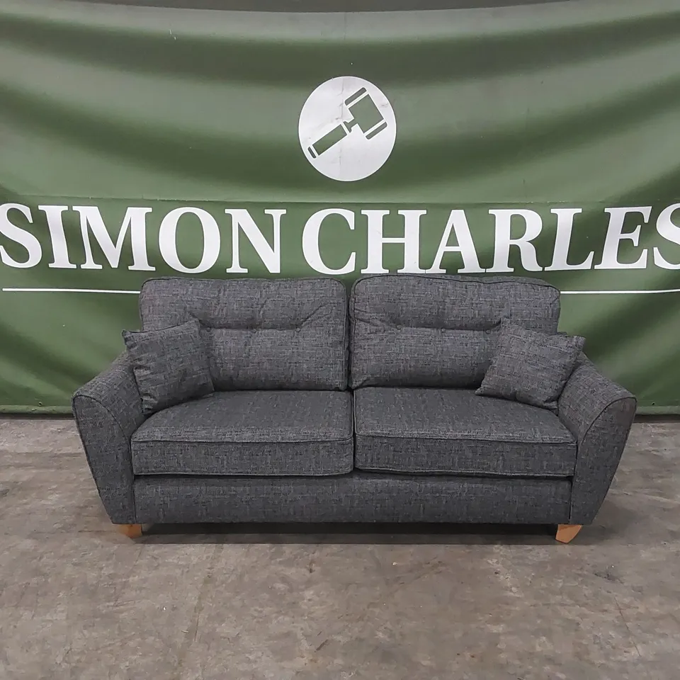 HALSTOW 3 SEATER FABRIC SOFA - CHARCOAL  RRP £899