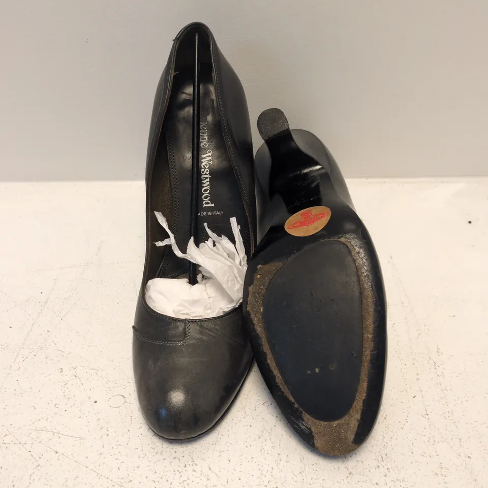 VIVIENNE WESTWOOD BLACK LEATHER HEELS – WOMEN'S, EU 40 (UK 7), MADE IN ITALY