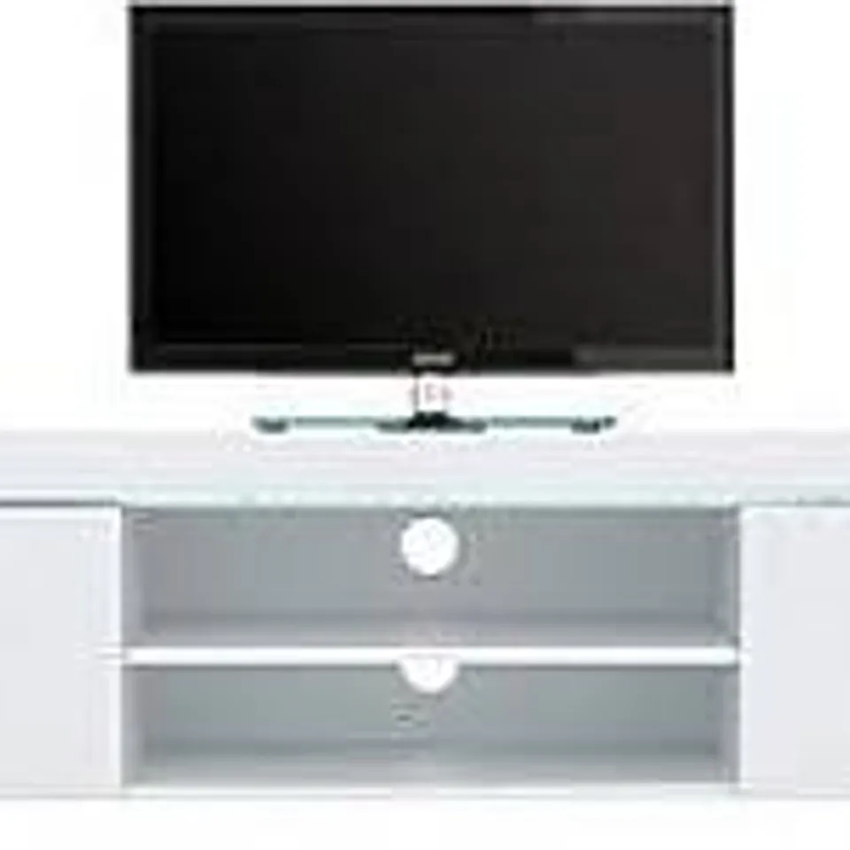 BOXED ATLANTIC GLOSS CORNER TV UNIT - WHITE