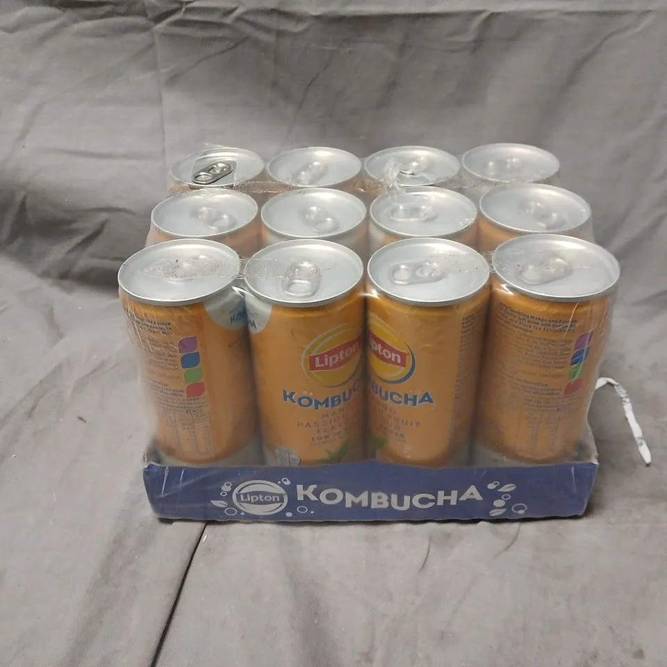 LIPTON KOMBUCHA MANGO PASSION FRUIT 250ML CAN PACK X12