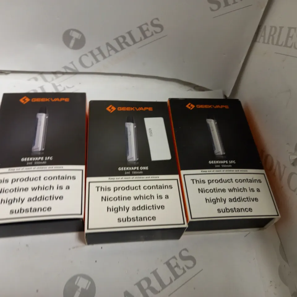 LOT OF THREE GEEKVAPES TO INCLUDE GEEKVAPE ONE 2ML 780MAH , ETC