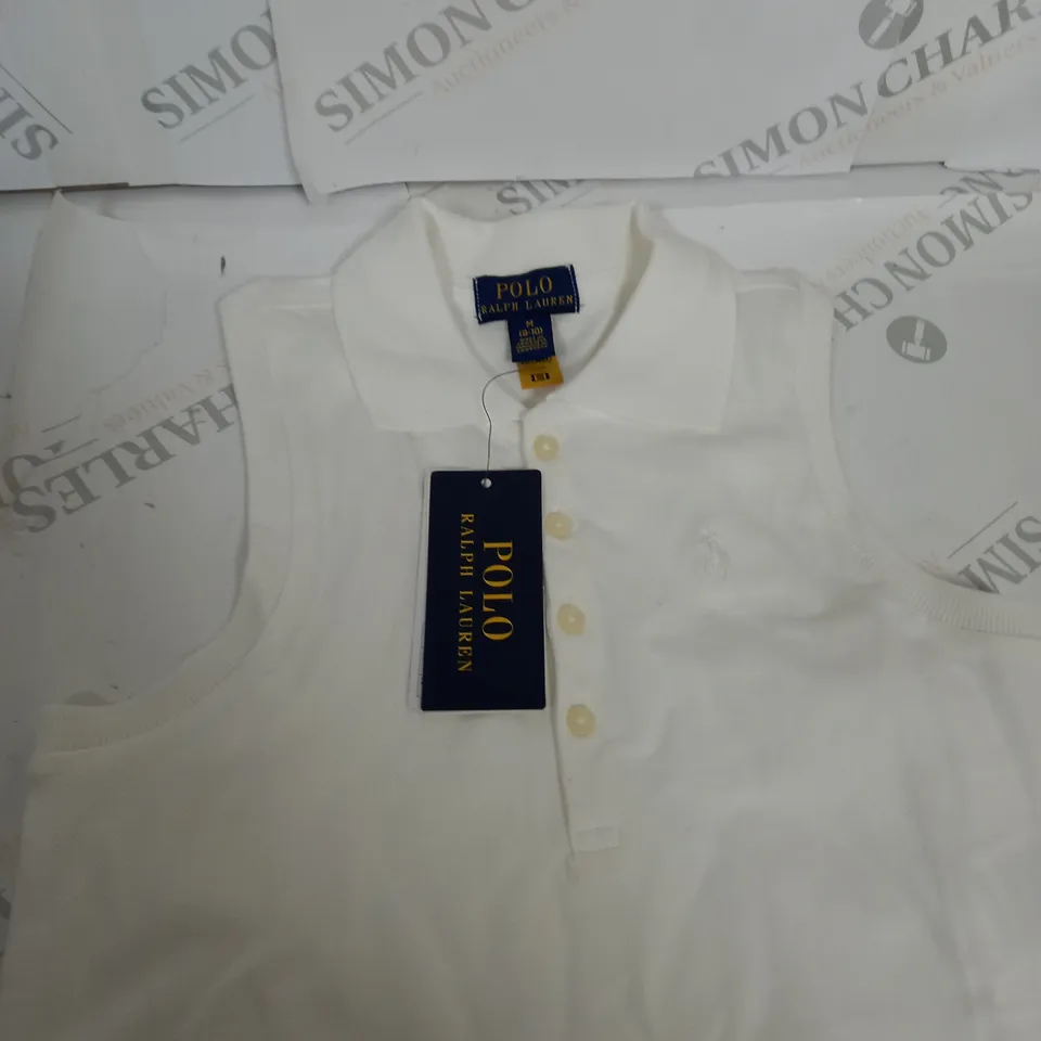 GIRLS POLO RALPH LAUREN BUTTON DRESS SIZE M - 8-10 YEARS