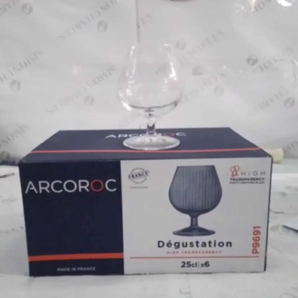 BOXED ARCOROC WINE GLASSES APPROXIMATELY 6