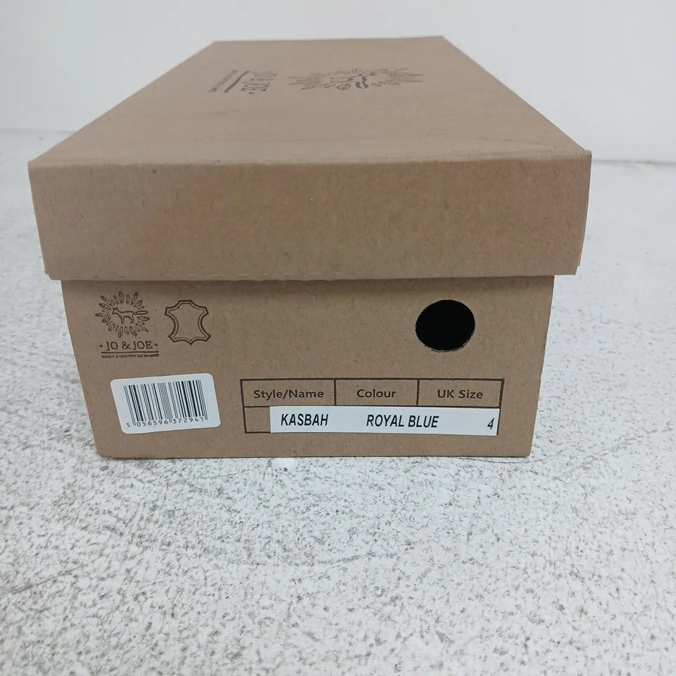 UK 4 JO & JOE KASBAH ROYAL BLUE SHOES – BOXED
