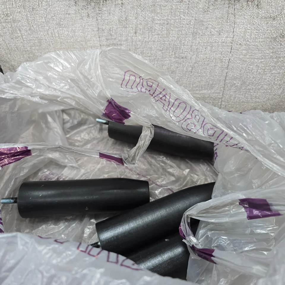 GREY FABRIC ARMCHAIR WITH DETACHABLE LEGS – UPHOLSTERED, UNASSEMBLED