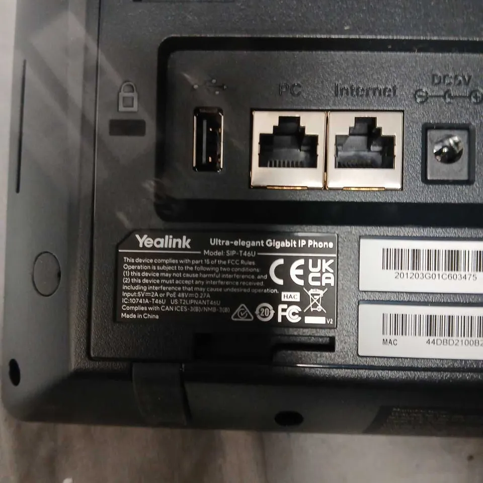 YEALINK SIP-T46U GIGABIT IP PHONE - BLACK