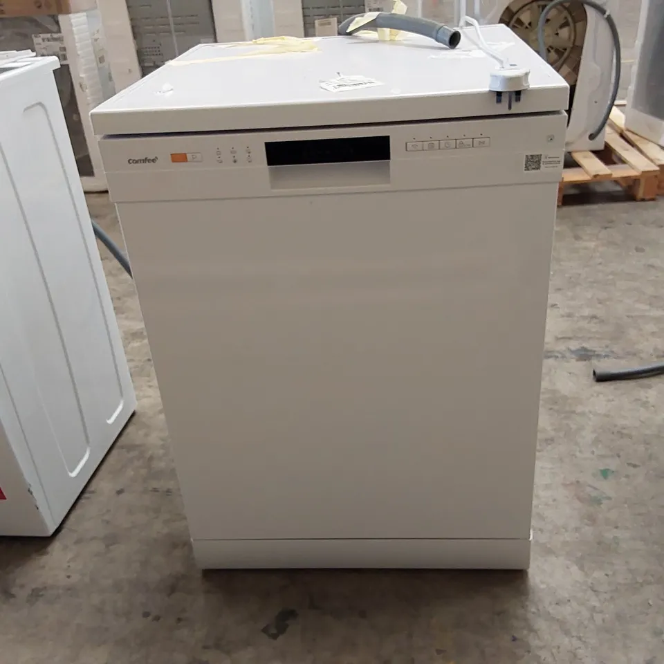 COMFEE' FREESTANDING DISHWASHER FD1201P-W WITH 12 PLACE SETTINGS, CLOUD WASH, DELAY START, HALF LOAD FUNCTION, FLEXIBLE RACKS - WHITE
