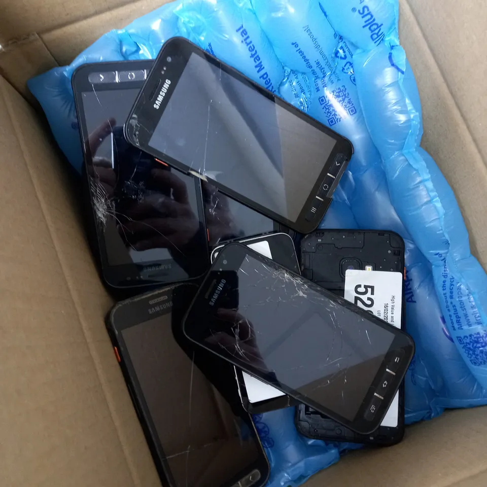 BOX OF APPROXIMATELY 10 ASSORTED DAMAGED PHONES 