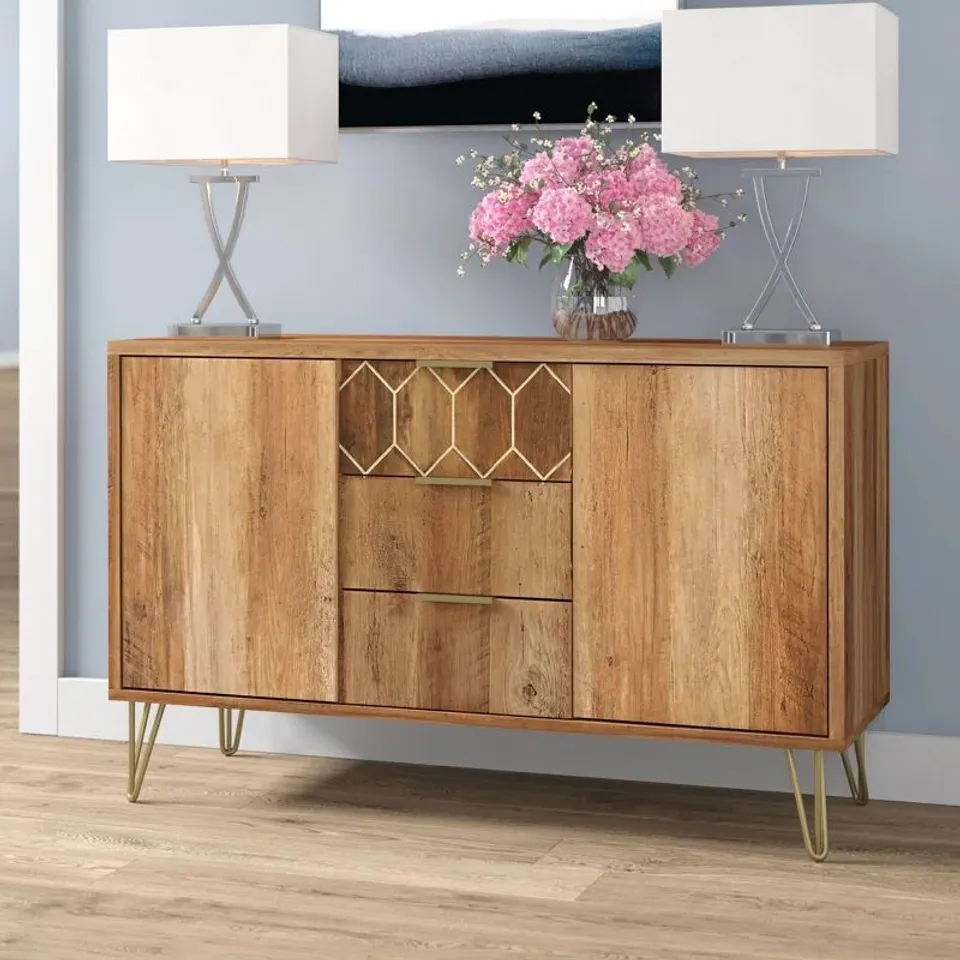 BOXED XAVIER 3-DRAWER SIDEBOARD (2 BOXES)