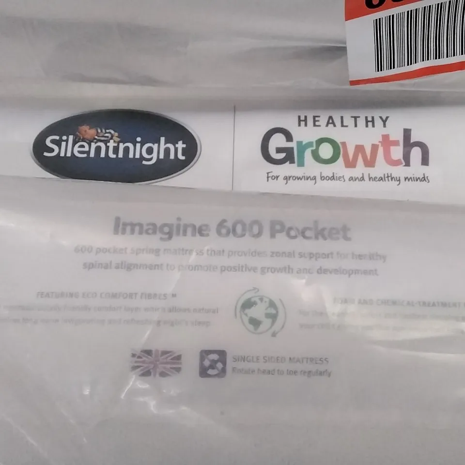 QUALITY BAGGED HEALTHY GROWTH KIDS POCKET 600 SINGLE 3FT MATTRESS