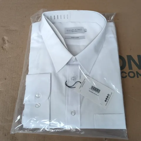 BAGGED DOUBLE TWO MEN'S CLASSIC LONG-SLEEVE SHIRT IN WHITE - 21-INCH COLLAR SIZE 