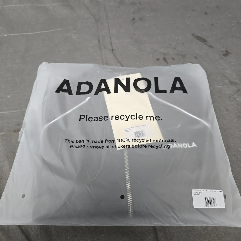 ADANOLA JERSEY TRACK JACKET – CHOCOLATE BROWN / FERN GREEN – SIZE L