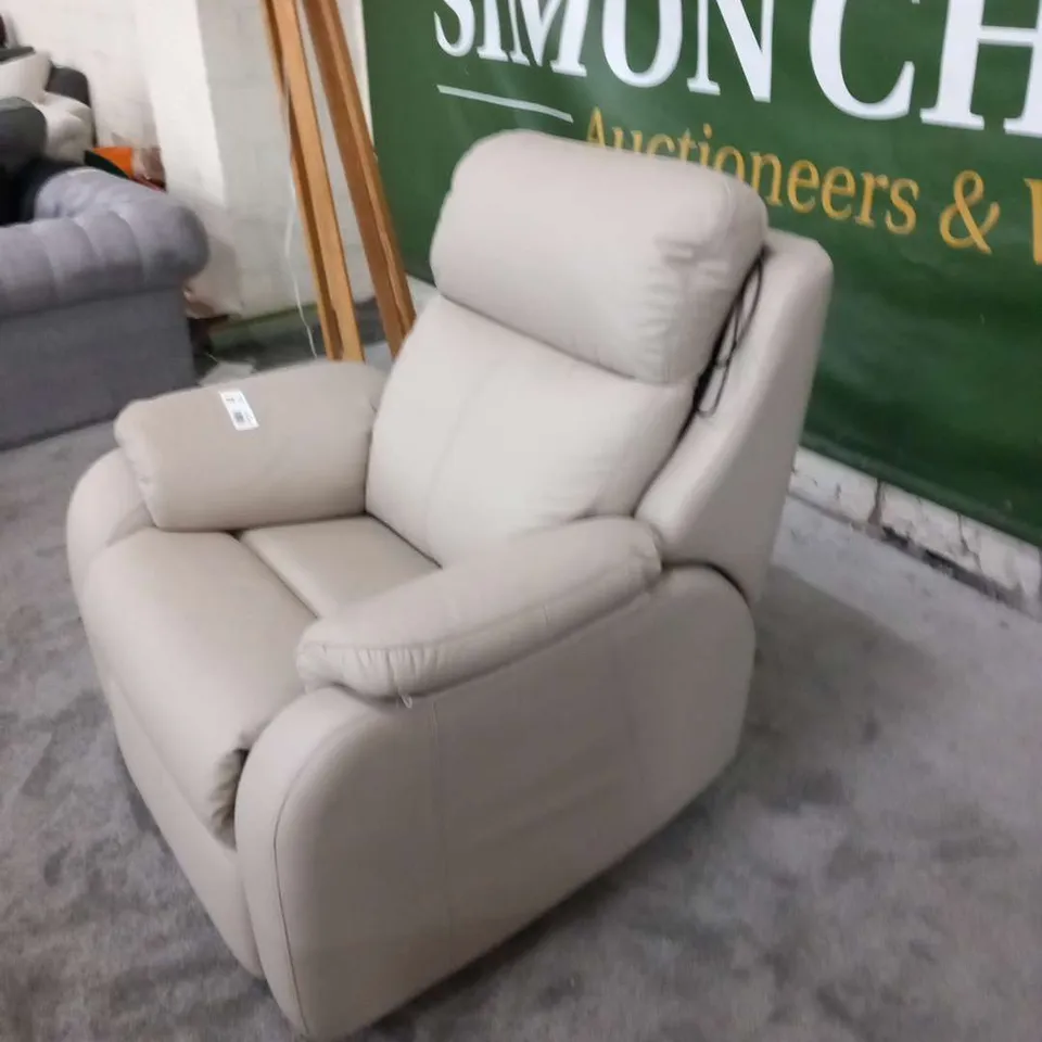 DESIGNER G PLAN KINGSBURY CAMBRIDGE PLASTER LEATHER ELECTRIC RECLINING ARMCHAIR