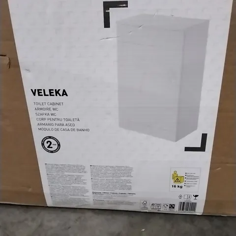 BOXED VELEKA TOILET CABINET - WHITE