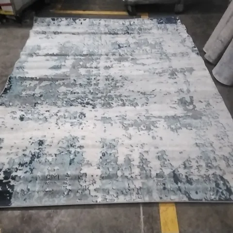 WYONA POWER LOOM DARK BLUE,WHITE,CHARCOAL RUG APPROXIMATELY 200X275CM