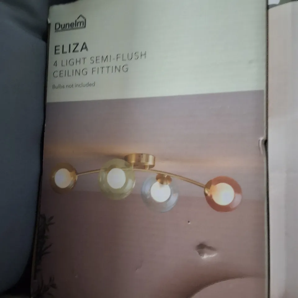 BOXED DUNELM ELIZA 4-LIGHT SEMI-FLUSH CEILING FITTING