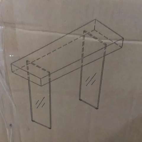 BOXED DANETTI ARIA CONSOLE TABLE - WHITE GLOSS WITH GLASS (2 BOXES)