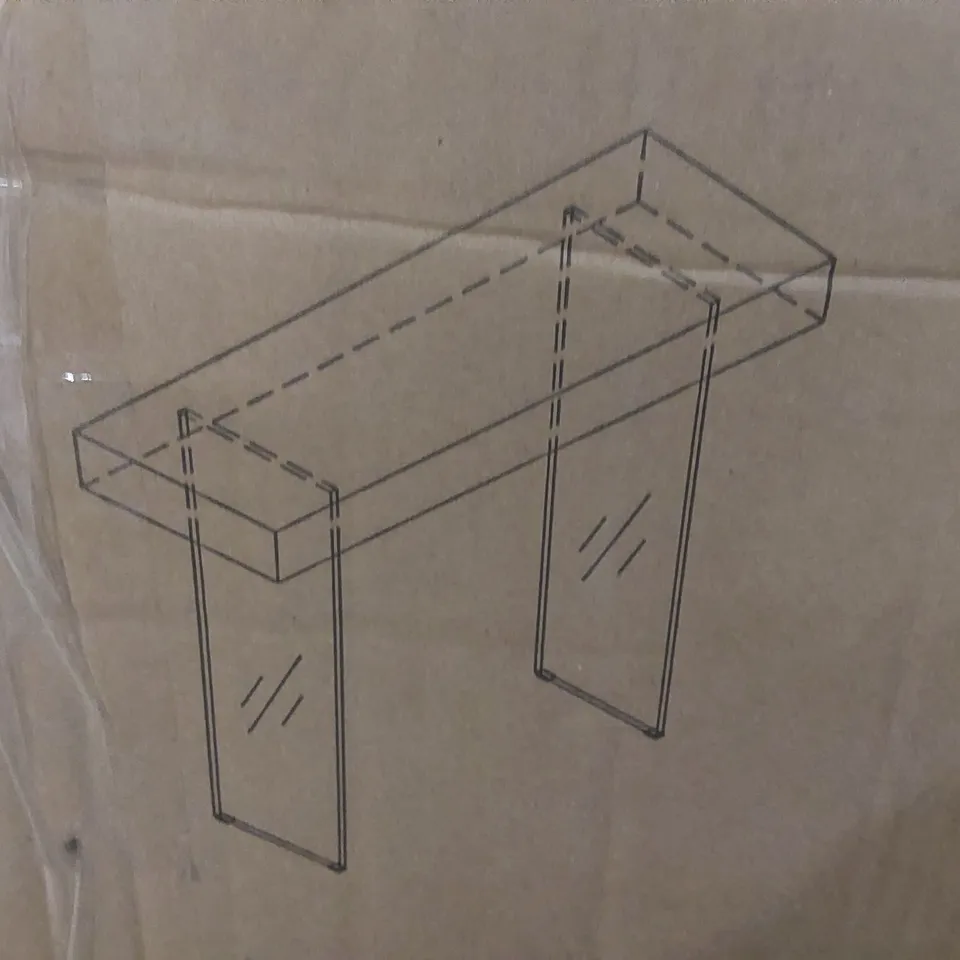 BOXED DANETTI ARIA CONSOLE TABLE - WHITE GLOSS WITH GLASS (2 BOXES)