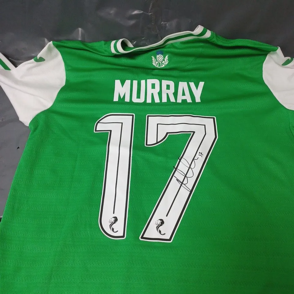 HIBERNIAN FC SIGNED T-SHIRT 14 YEARS AND QUARTERLY BOOK