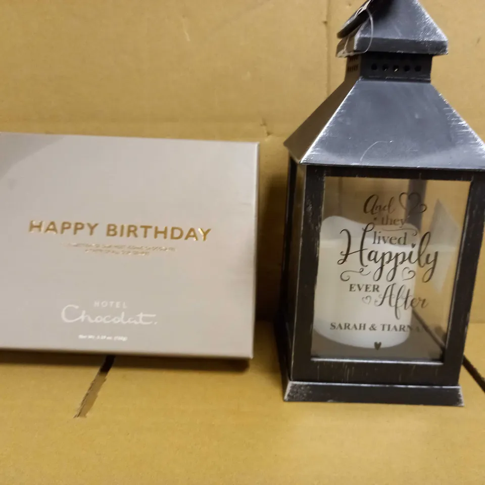 PERSONALISED HAPPILY EVER AFTER LANTERN AND PERSONALISED BIRTHDAY BOX RRP £24.99