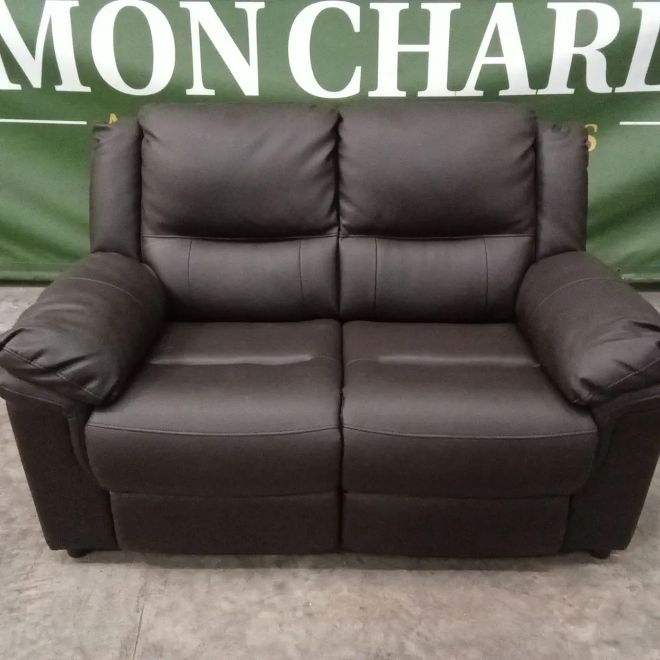 ALBION LUXURY FAUX LEATHER HIGH BACK 2 SEATER SOFA RRP £519