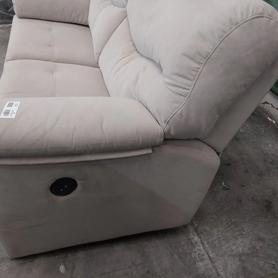 QUALITY BRITISH DESIGNER G PLAN STRATFORD POWER RECLINING TWO SEATER SOFA NOTTING HILL COBBLESTONE PLUSH FABRIC 